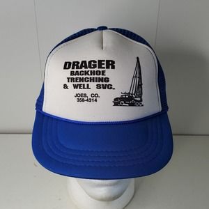 VTG Drager Backhoe Well Trenching Drilling Truck Rig Snapback Hat Trucker Cap
